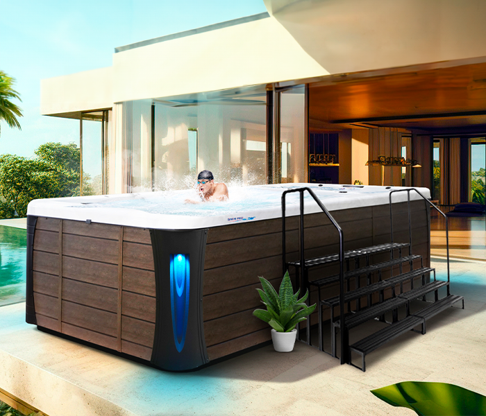 Calspas hot tub being used in a family setting - Gallipolois